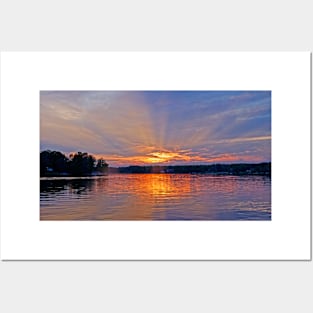 Radiant Sunset Over Lake Lancelot Posters and Art